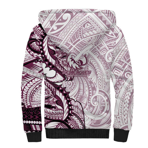 Sea Eagles Sherpa Hoodie Polynesian Tribal Tattoo Pacific Sport Art