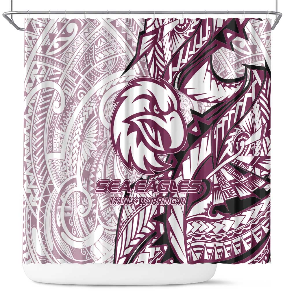 Sea Eagles Shower Curtain Polynesian Tribal Tattoo Pacific Sport Art