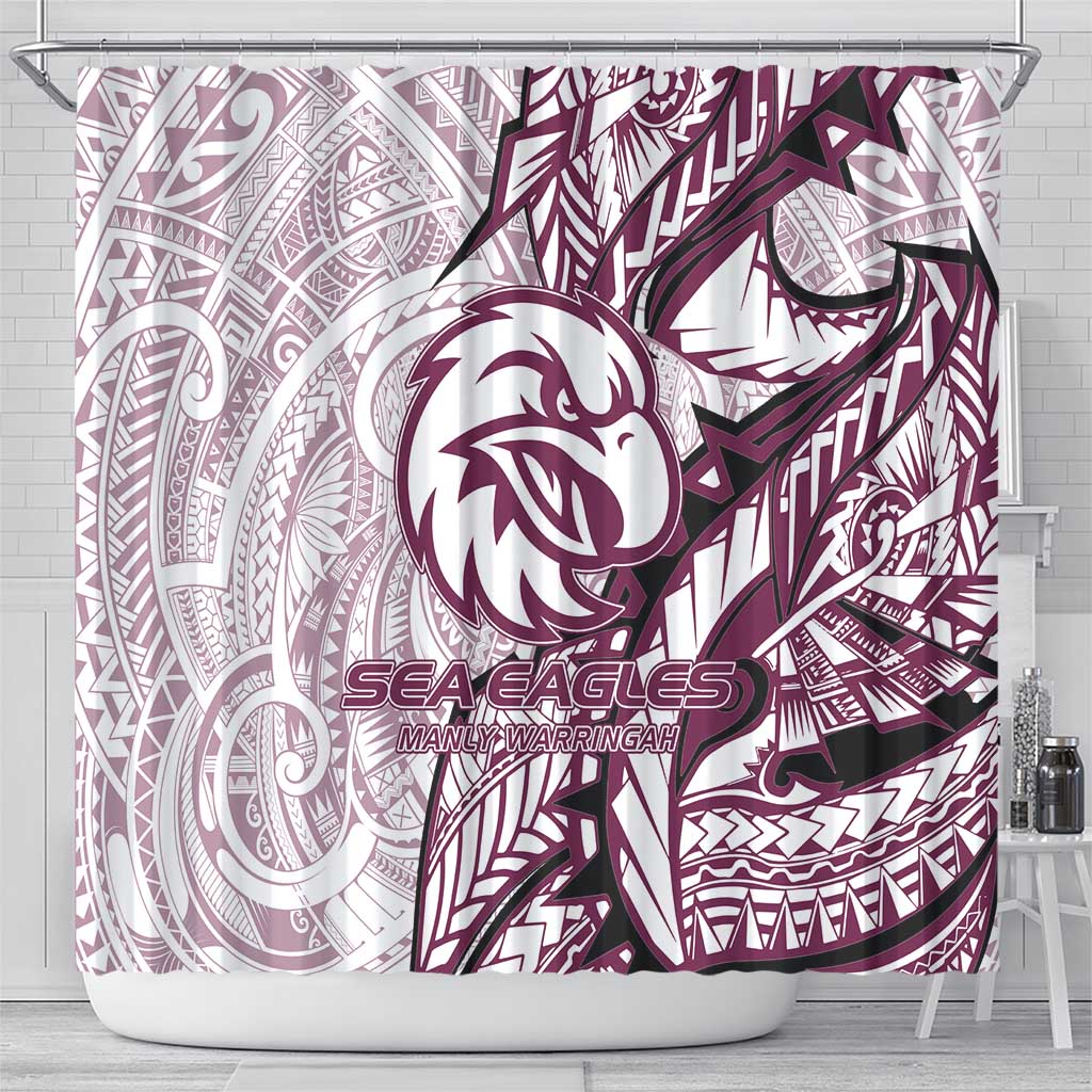 Sea Eagles Shower Curtain Polynesian Tribal Tattoo Pacific Sport Art