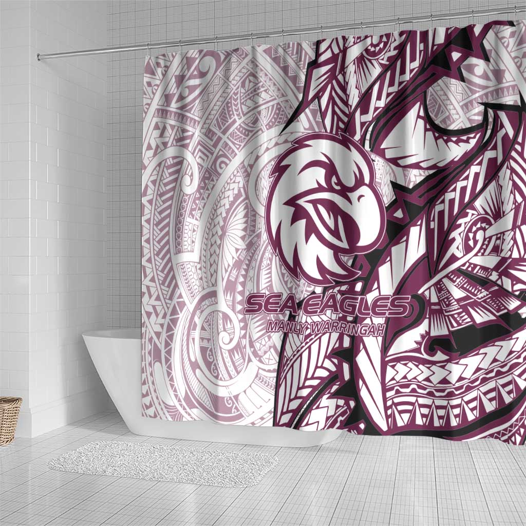 Sea Eagles Shower Curtain Polynesian Tribal Tattoo Pacific Sport Art