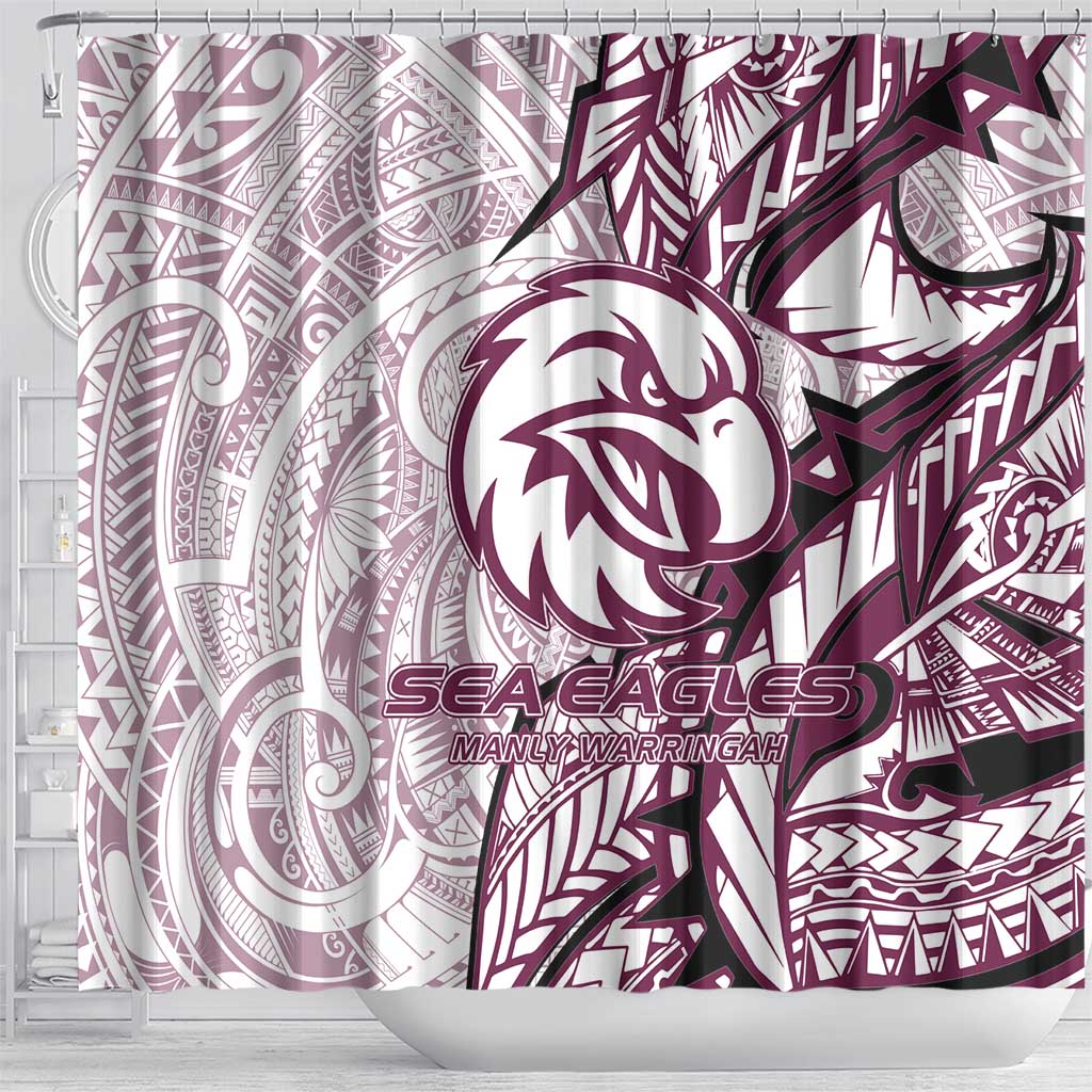 Sea Eagles Shower Curtain Polynesian Tribal Tattoo Pacific Sport Art