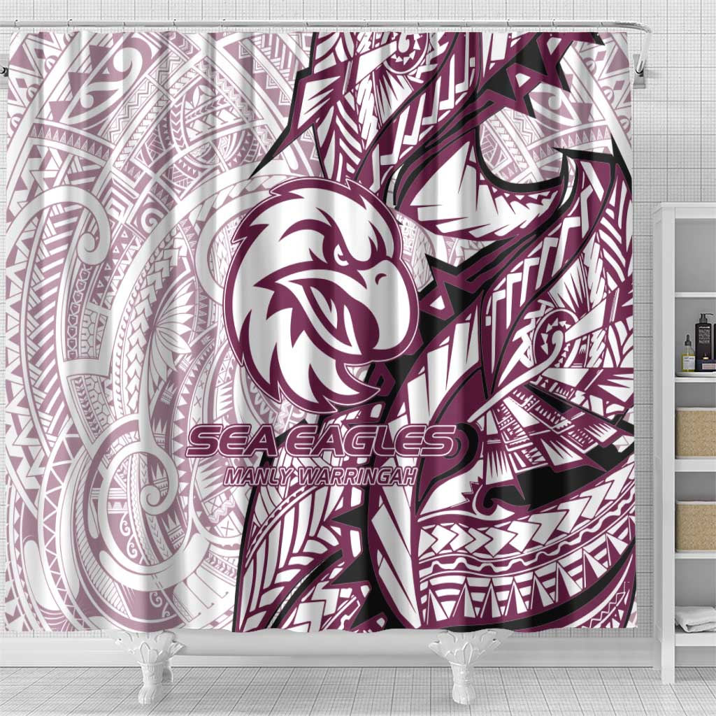 Sea Eagles Shower Curtain Polynesian Tribal Tattoo Pacific Sport Art
