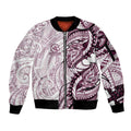 Sea Eagles Sleeve Zip Bomber Jacket Polynesian Tribal Tattoo Pacific Sport Art