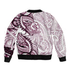 Sea Eagles Sleeve Zip Bomber Jacket Polynesian Tribal Tattoo Pacific Sport Art