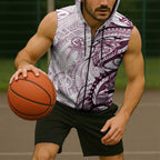 Sea Eagles Sleeveless Zip Hoodie Polynesian Tribal Tattoo Pacific Sport Art