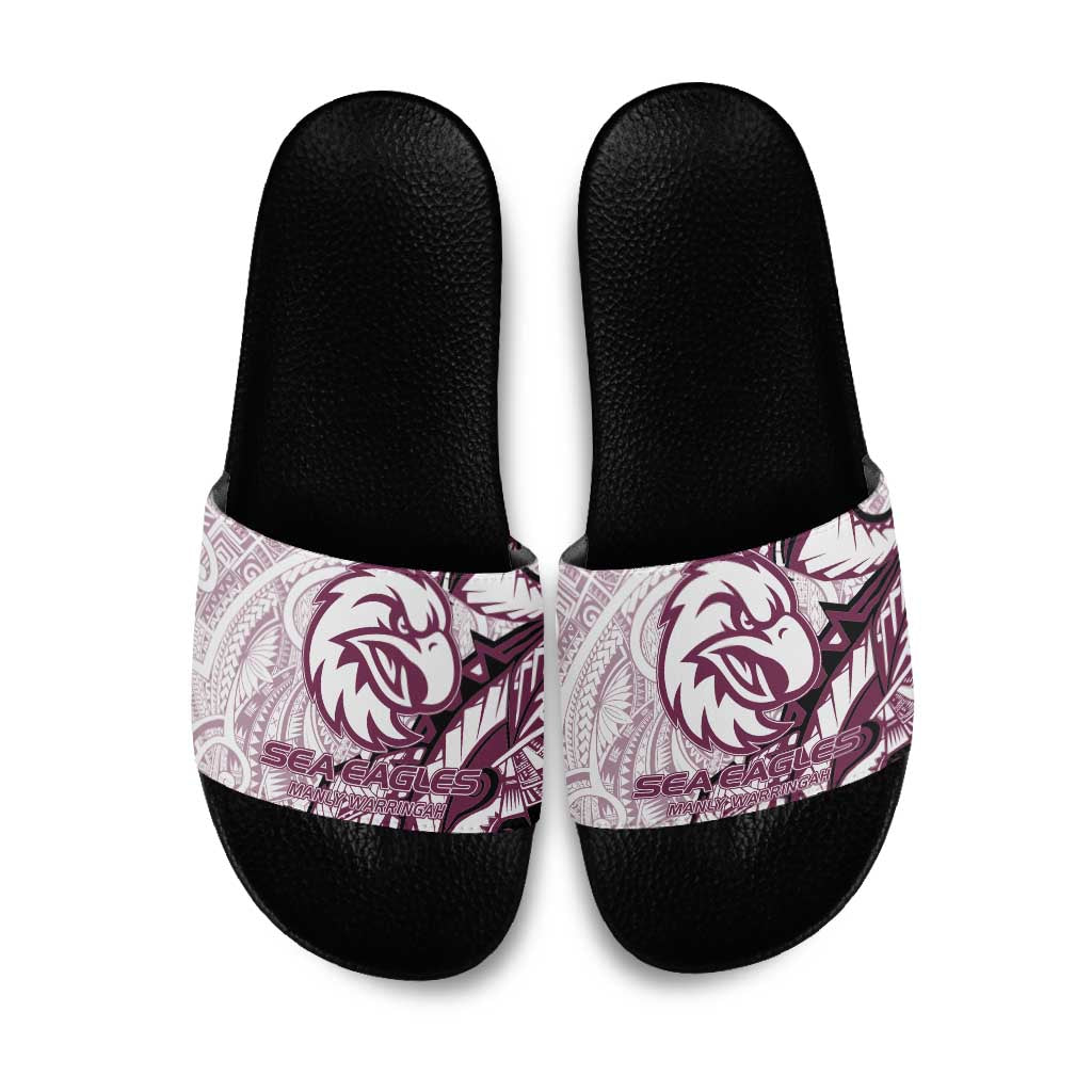 Sea Eagles Slide Sandals Polynesian Tribal Tattoo Pacific Sport Art