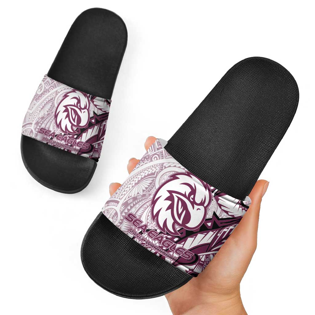 Sea Eagles Slide Sandals Polynesian Tribal Tattoo Pacific Sport Art