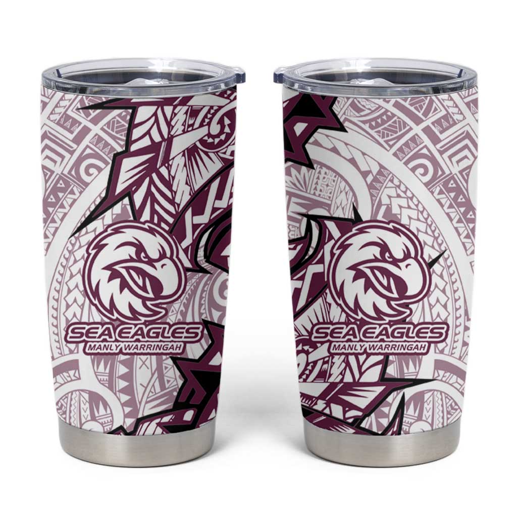 Sea Eagles Tumbler Cup Polynesian Tribal Tattoo Pacific Sport Art