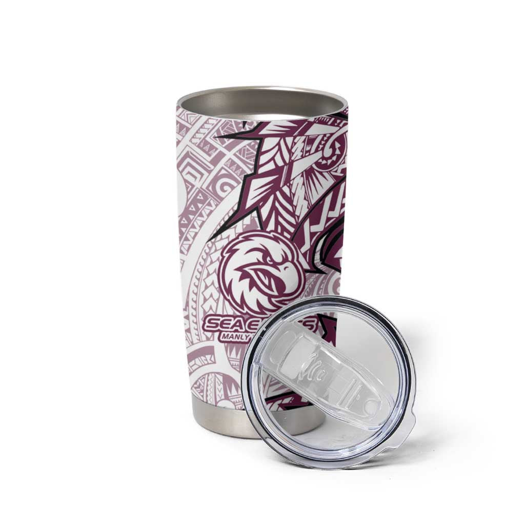 Sea Eagles Tumbler Cup Polynesian Tribal Tattoo Pacific Sport Art