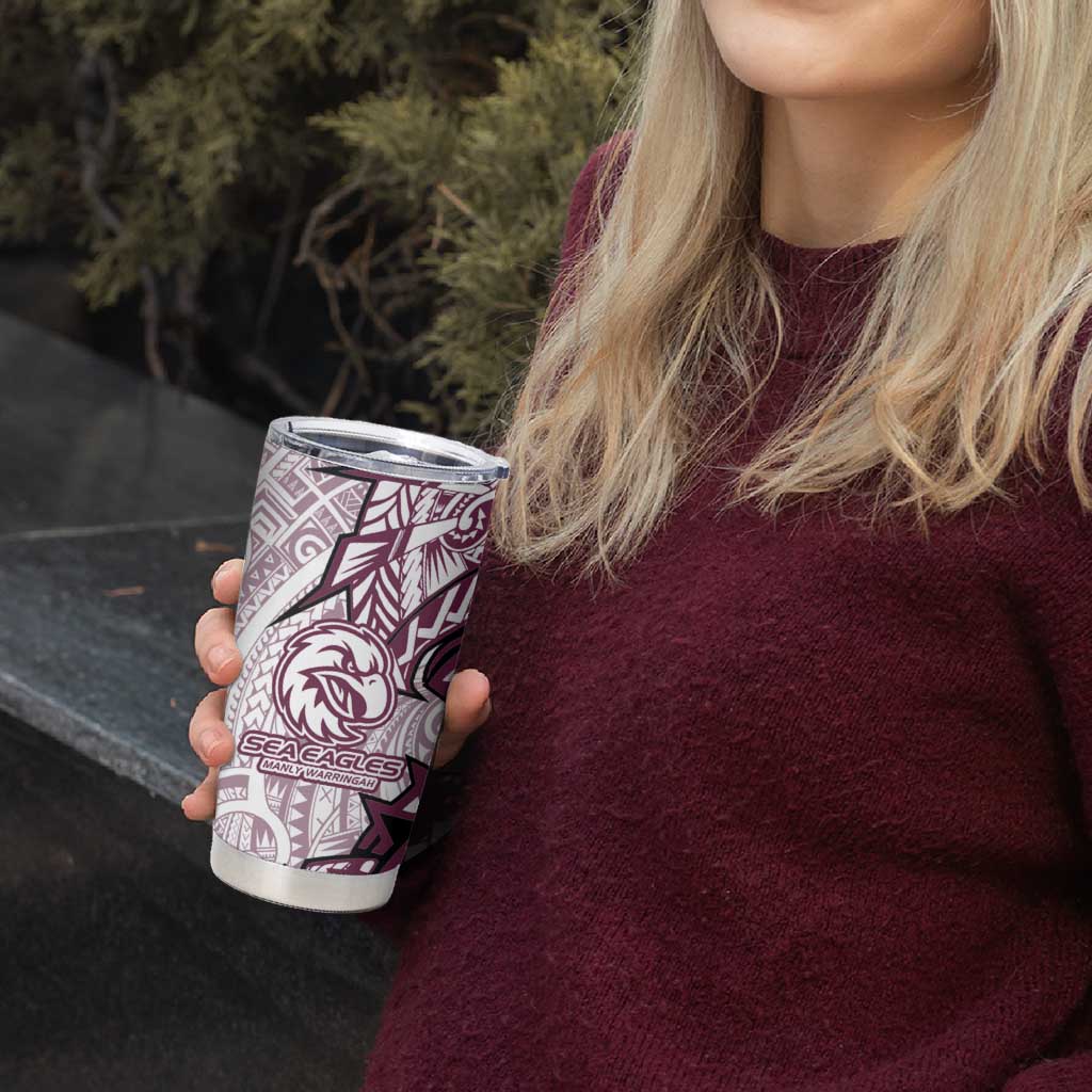 Sea Eagles Tumbler Cup Polynesian Tribal Tattoo Pacific Sport Art