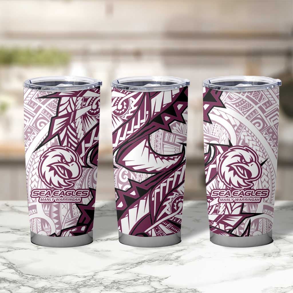 Sea Eagles Tumbler Cup Polynesian Tribal Tattoo Pacific Sport Art
