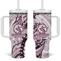 Sea Eagles Tumbler With Handle Polynesian Tribal Tattoo Pacific Sport Art