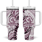 Sea Eagles Tumbler With Handle Polynesian Tribal Tattoo Pacific Sport Art