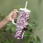 Sea Eagles Tumbler With Handle Polynesian Tribal Tattoo Pacific Sport Art