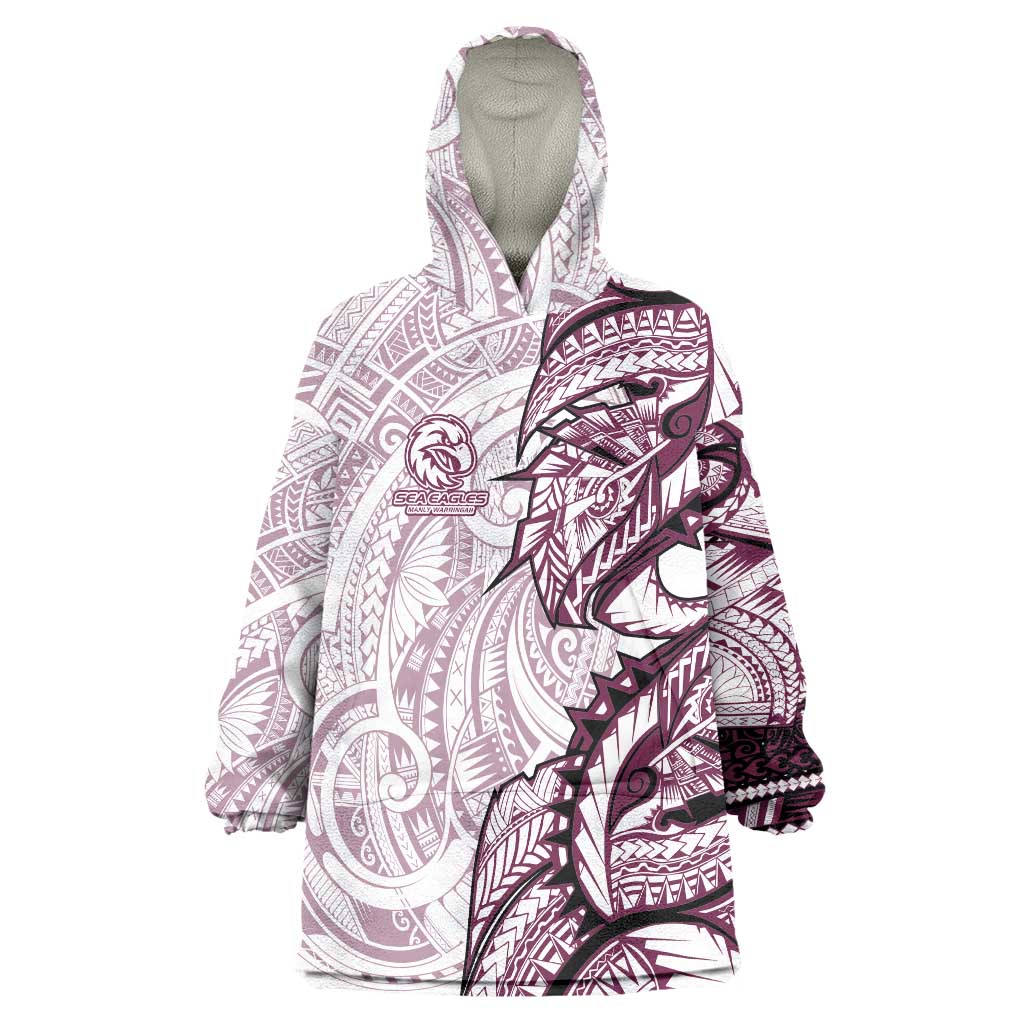 Sea Eagles Wearable Blanket Hoodie Polynesian Tribal Tattoo Pacific Sport Art