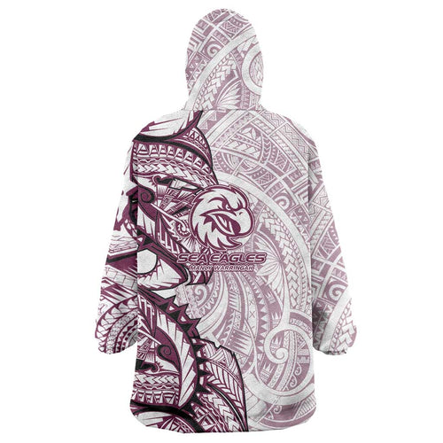 Sea Eagles Wearable Blanket Hoodie Polynesian Tribal Tattoo Pacific Sport Art