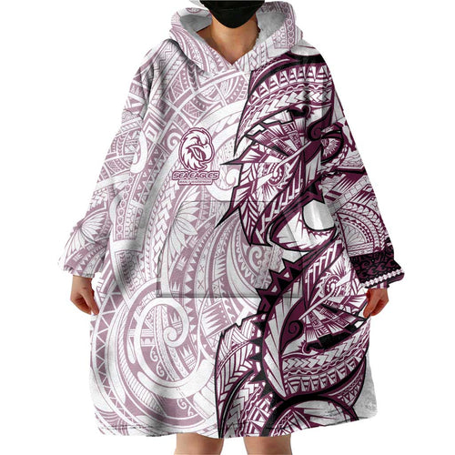 Sea Eagles Wearable Blanket Hoodie Polynesian Tribal Tattoo Pacific Sport Art