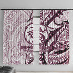 Sea Eagles Window Curtain Polynesian Tribal Tattoo Pacific Sport Art