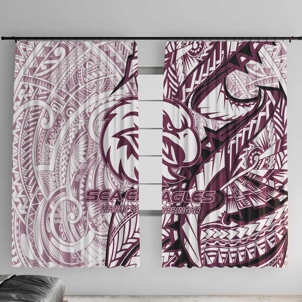 Sea Eagles Window Curtain Polynesian Tribal Tattoo Pacific Sport Art
