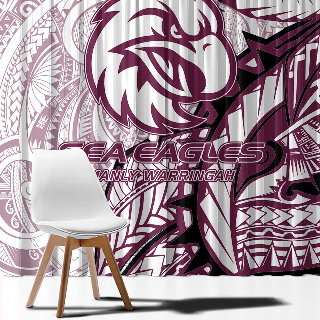 Sea Eagles Window Curtain Polynesian Tribal Tattoo Pacific Sport Art