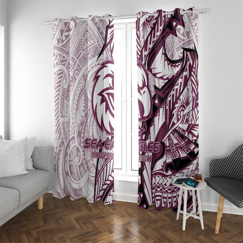 Sea Eagles Window Curtain Polynesian Tribal Tattoo Pacific Sport Art