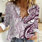 Sea Eagles Women Casual Shirt Polynesian Tribal Tattoo Pacific Sport Art