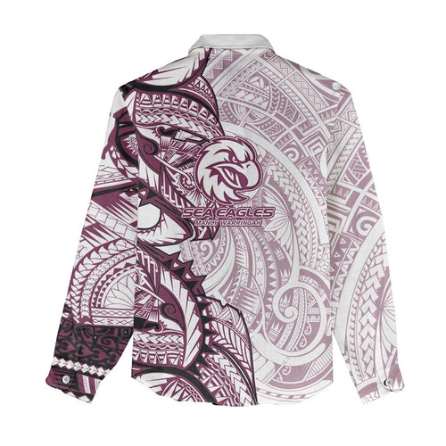 Sea Eagles Women Casual Shirt Polynesian Tribal Tattoo Pacific Sport Art