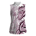 Sea Eagles Women Sleeveless Polo Shirt Polynesian Tribal Tattoo Pacific Sport Art