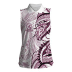 Sea Eagles Women Sleeveless Polo Shirt Polynesian Tribal Tattoo Pacific Sport Art