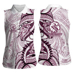 Sea Eagles Women Sleeveless Polo Shirt Polynesian Tribal Tattoo Pacific Sport Art