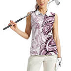 Sea Eagles Women Sleeveless Polo Shirt Polynesian Tribal Tattoo Pacific Sport Art