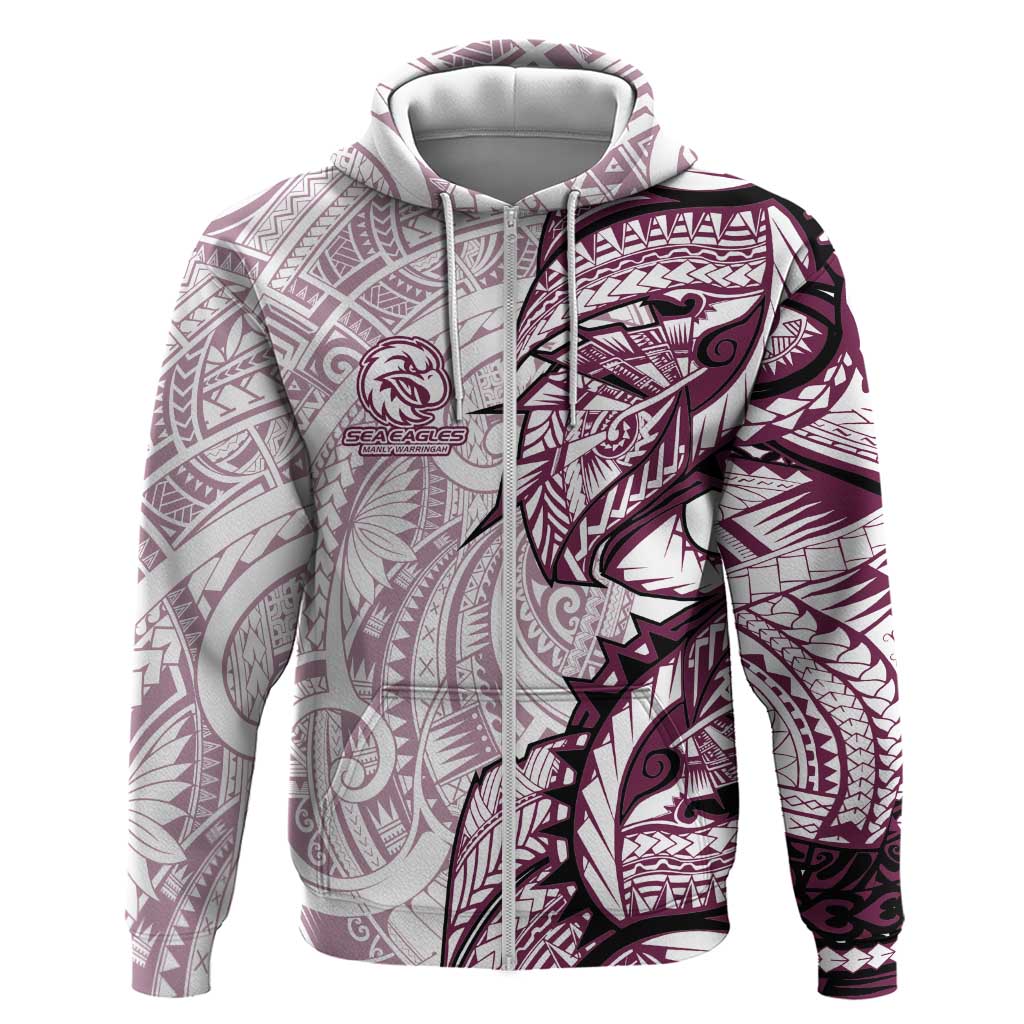 Sea Eagles Zip Hoodie Polynesian Tribal Tattoo Pacific Sport Art