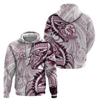 Sea Eagles Zip Hoodie Polynesian Tribal Tattoo Pacific Sport Art