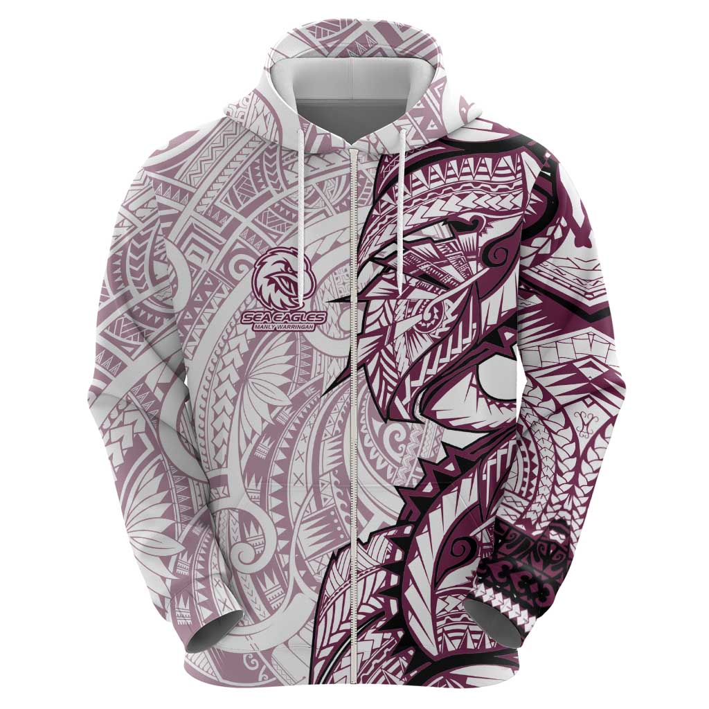 Sea Eagles Zip Hoodie Polynesian Tribal Tattoo Pacific Sport Art