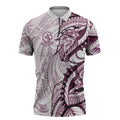 Sea Eagles Zipper Polo Shirt Polynesian Tribal Tattoo Pacific Sport Art