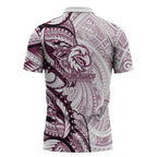 Sea Eagles Zipper Polo Shirt Polynesian Tribal Tattoo Pacific Sport Art