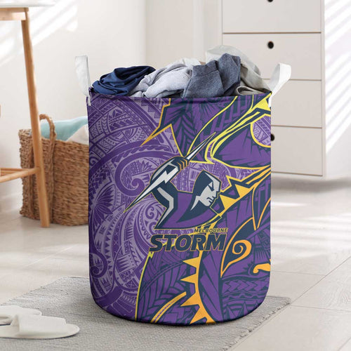 Melbourne Storm Laundry Basket Polynesian Tribal Tattoo Pacific Sport Art