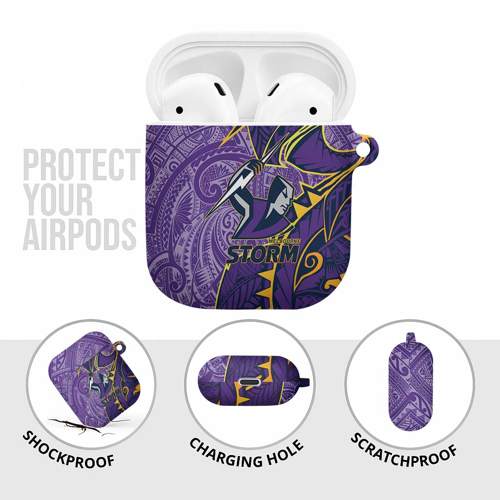 Melbourne Storm AirPods Case Polynesian Tribal Tattoo Pacific Sport Art