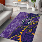 Melbourne Storm Area Rug Polynesian Tribal Tattoo Pacific Sport Art