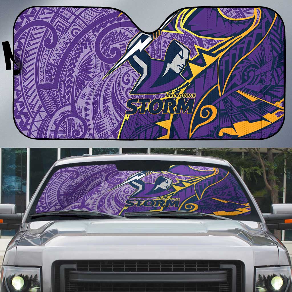 Melbourne Storm Auto Sun Shade Polynesian Tribal Tattoo Pacific Sport Art