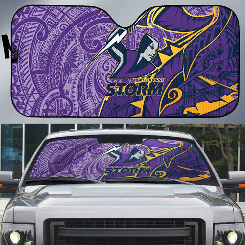 Melbourne Storm Auto Sun Shade Polynesian Tribal Tattoo Pacific Sport Art