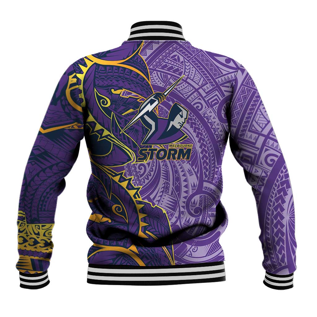 Melbourne Storm Baseball Jacket Polynesian Tribal Tattoo Pacific Sport Art