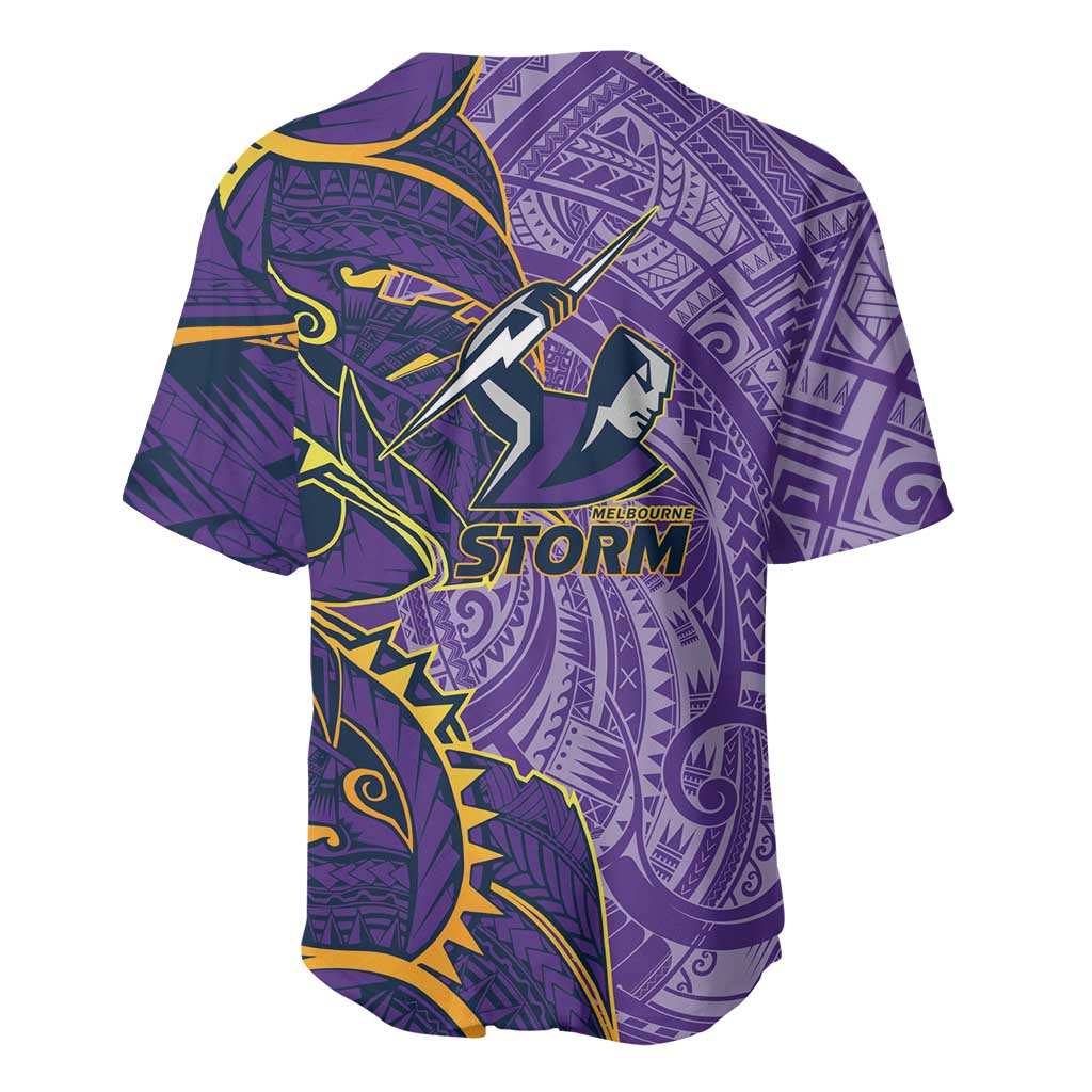 Melbourne Storm Baseball Jersey Polynesian Tribal Tattoo Pacific Sport Art