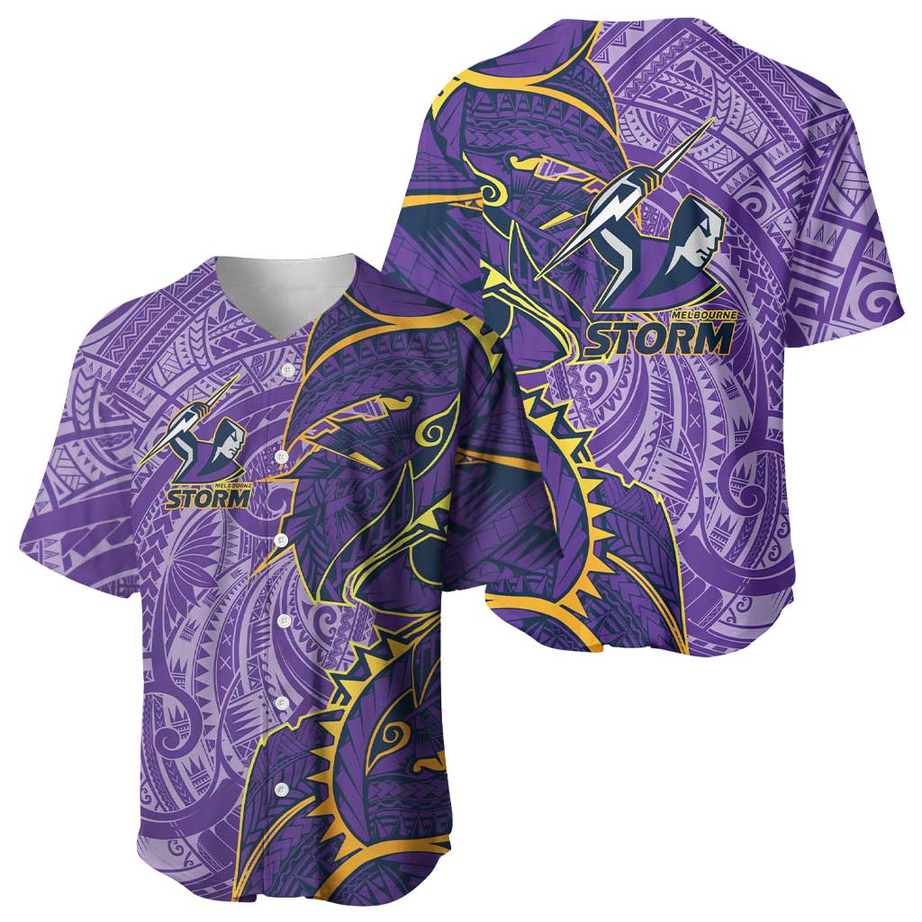 Melbourne Storm Baseball Jersey Polynesian Tribal Tattoo Pacific Sport Art