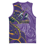 Melbourne Storm Basketball Jersey Polynesian Tribal Tattoo Pacific Sport Art