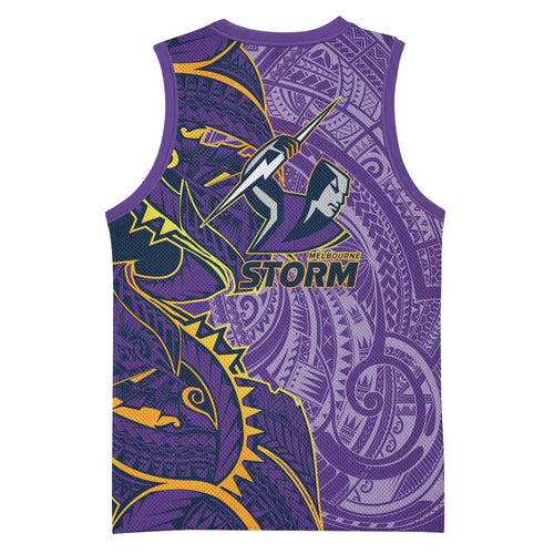 Melbourne Storm Basketball Jersey Polynesian Tribal Tattoo Pacific Sport Art