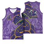 Melbourne Storm Basketball Jersey Polynesian Tribal Tattoo Pacific Sport Art