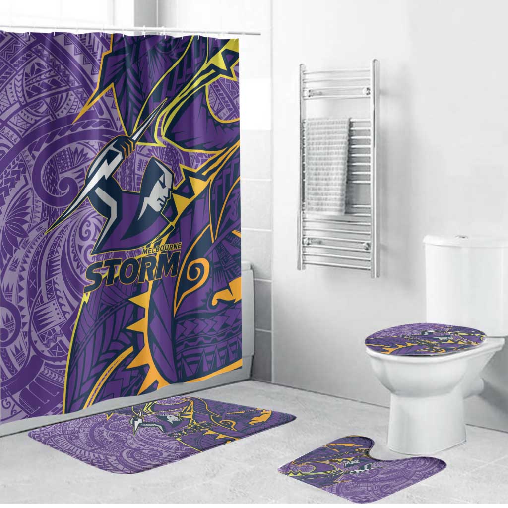 Melbourne Storm Bathroom Set Polynesian Tribal Tattoo Pacific Sport Art