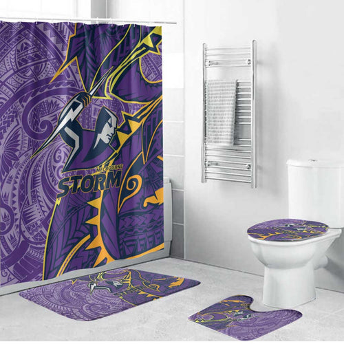 Melbourne Storm Bathroom Set Polynesian Tribal Tattoo Pacific Sport Art