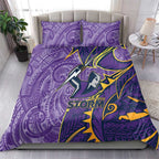 Melbourne Storm Bedding Set Polynesian Tribal Tattoo Pacific Sport Art